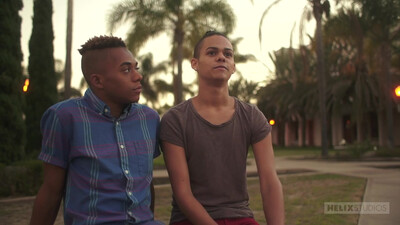 Красавчик мулат занялся любовью с белым геем