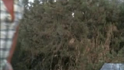 Горячий чувак ждет сперму в рот после жаркого секса на природе